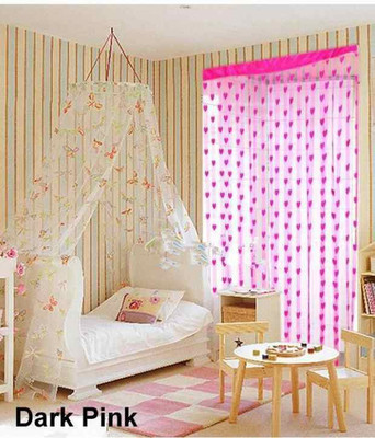 

Panipat Textile Hub 213 cm (7 ft) Polyester Door Curtain (Pack Of 2)(Floral, Pink)