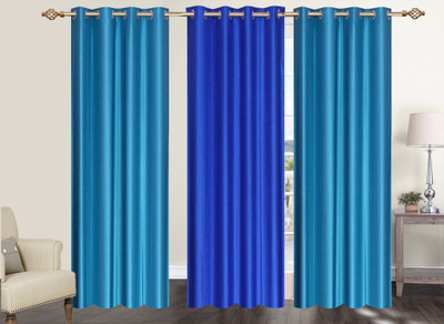 

Furnishing Zone 152 cm (5 ft) Polyester Window Curtain (Pack Of 3)(Plain, Blue)
