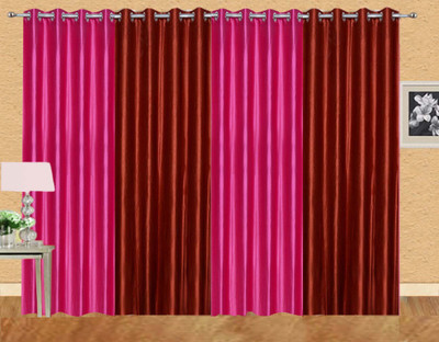 

Stella Creations 214 cm (7 ft) Polyester Door Curtain (Pack Of 4)(Solid, Pink, Red)