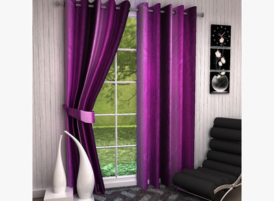 

Home Fantasy 213 cm (7 ft) Polyester Door Curtain (Pack Of 2)(Plain, Purple)