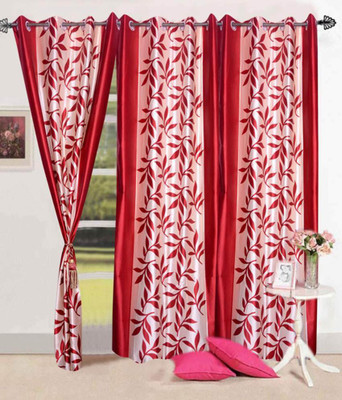 

PariHomefurnishing 274 cm (9 ft) Polyester Long Door Curtain (Pack Of 3)(Self Design, Multicolor)