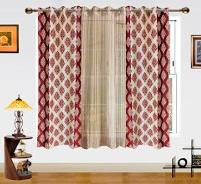30% OFF on Dekor World 150 cm (5 ft) Polyester Window Curtain (Pack Of 3)(Motif, Maroon, Beige) 30% OFF on Dekor World 150 cm (5 ft) Polyester Window Curtain (Pack Of 3)(Motif, Maroon, Beige)