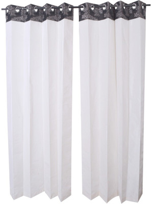 

MABA 215 cm (7 ft) Polyester Door Curtain (Pack Of 2)(Plain, Cream)