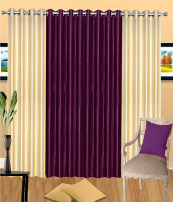 

PariHomefurnishing 213 cm (7 ft) Polyester Door Curtain (Pack Of 4)(Self Design, Multicolor)