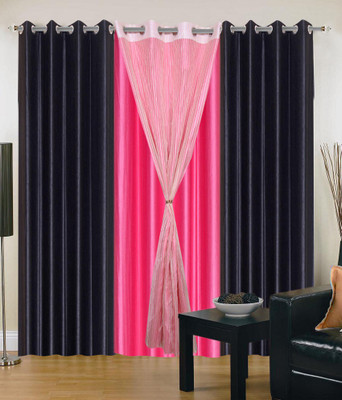 

JT International 213.36 cm (7 ft) Polyester Door Curtain (Pack Of 2)(Solid, Multicolor)