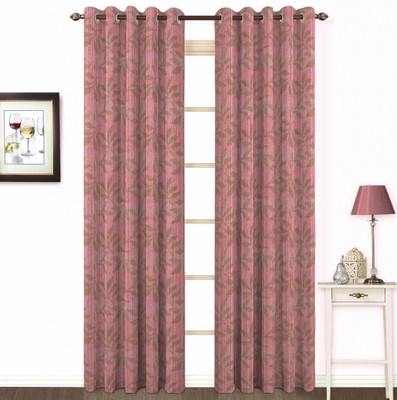 

Skipper 214 cm (7 ft) Cotton Door Curtain Single Curtain(Floral, Pink)