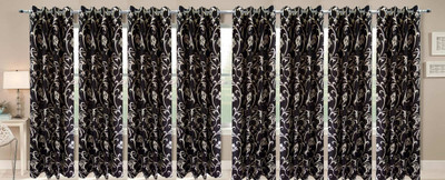 

Stella Creations 275 cm (9 ft) Polyester Long Door Curtain (Pack Of 8)(Floral, Brown)