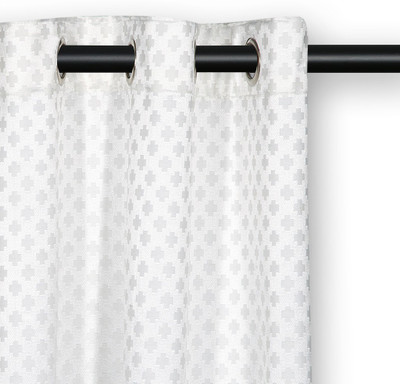 

Soumya Furnishings 217 cm (7 ft) Dupion Door Curtain Single Curtain(Self Design, White)