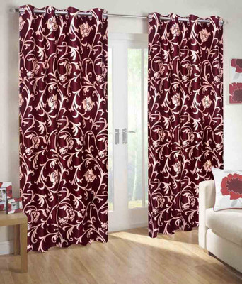 

PHome Decor 213 cm (7 ft) Polyester Door Curtain (Pack Of 2)(Abstract, Multicolor)