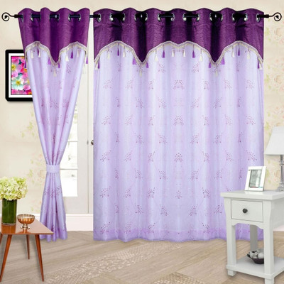 

Cortina 270 cm (9 ft) Polyester Long Door Curtain Single Curtain(Printed, Purple)