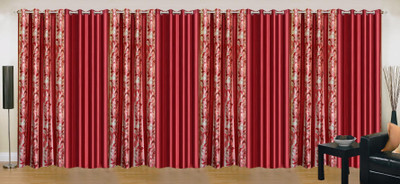 

Ville Style 214 cm (7 ft) Polyester Door Curtain (Pack Of 8)(Abstract, Maroon)