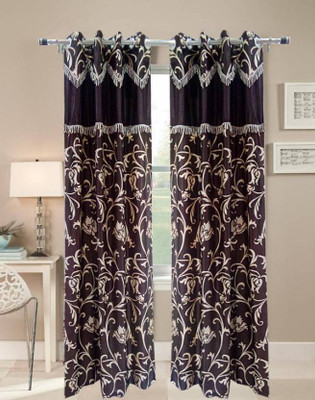 

Abhi Decor 274 cm (9 ft) Polyester Long Door Curtain (Pack Of 2)(Printed, Brown)