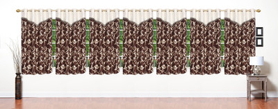 

Stella Creations 154 cm (5 ft) Polyester Window Curtain (Pack Of 7)(Printed, Brown)