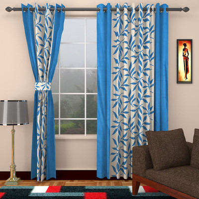 

DECORISTAA 213 cm (7 ft) Polyester Door Curtain (Pack Of 2)(Floral, Multicolor)