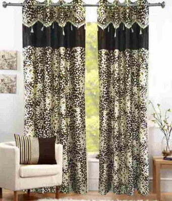 

Jojo Designs 152 cm (5 ft) Polyester Window Curtain (Pack Of 2)(Printed, Green)