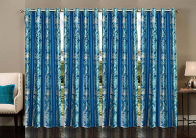 

Ville Style 214 cm (7 ft) Polyester Door Curtain (Pack Of 4)(Abstract, Light Blue)