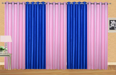 

Ville Style 214 cm (7 ft) Polyester Door Curtain (Pack Of 5)(Solid, Pink, Blue), Blue;pink