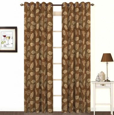 

Skipper 153 cm (5 ft) Cotton Window Curtain Single Curtain(Floral, Brown)