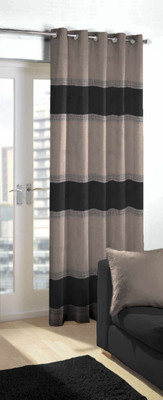 

Skipper 244 cm (8 ft) Blends Door Curtain Single Curtain(Geometric, Black-Brown)