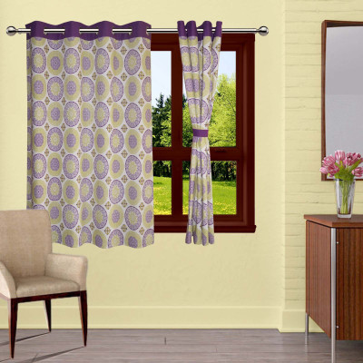 

Lushomes 152.4 cm (5 ft) Cotton Window Curtain Single Curtain(Printed, Lavender)