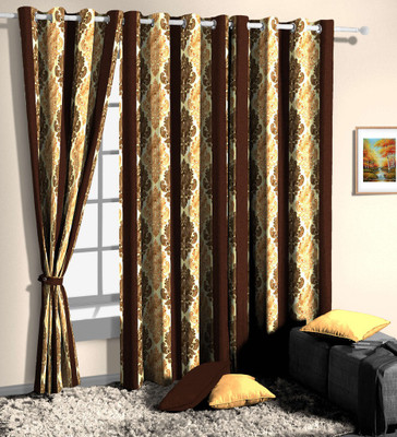 

Skipper 152 cm (5 ft) Polyester Window Curtain Single Curtain(Motif, Brown)