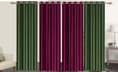 

Furnishing Zone 213 cm (7 ft) Polyester Door Curtain (Pack Of 4)(Plain, Green, Purple)