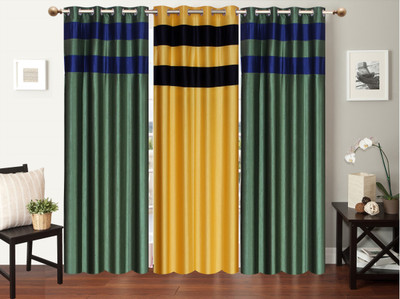 

Furnishing Zone 152 cm (5 ft) Polyester Window Curtain (Pack Of 3)(Plain, Multicolor)