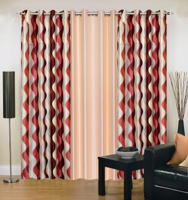 

Excel Bazaar 214 cm (7 ft) Polyester Door Curtain (Pack Of 3)(Abstract, Multicolor)
