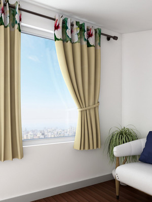 

Swayam 152.4 cm (5 ft) Polyester Window Curtain Single Curtain(Printed, Beige, Green)