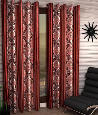 

Jai Ganga 213 cm (7 ft) Polyester Door Curtain (Pack Of 2)(Floral, Multicolor)