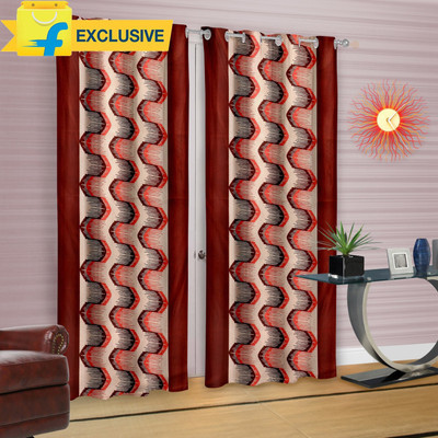 

Cortina 210 cm (7 ft) Polyester Door Curtain (Pack Of 2)(Floral, Multicolor)