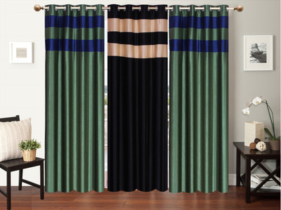 

Furnishing Zone 213 cm (7 ft) Polyester Door Curtain (Pack Of 3)(Plain, Multicolor)