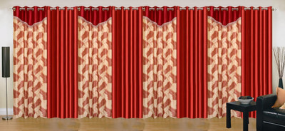 

Ville Style 214 cm (7 ft) Polyester Door Curtain (Pack Of 8)(Abstract, Red)