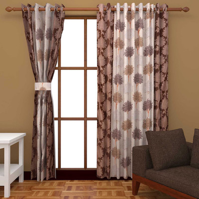 

NAMOFAB 213 cm (7 ft) Polyester Door Curtain (Pack Of 2)(Floral, Multicolor)