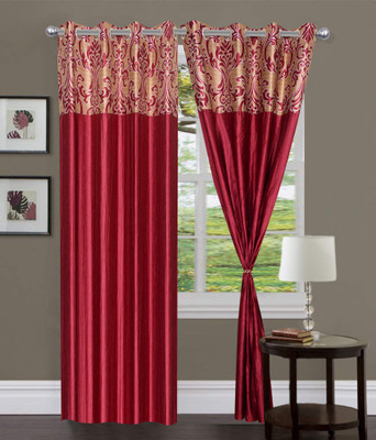 

JT International 213.36 cm (7 ft) Polyester Door Curtain (Pack Of 2)(Embroidered, Multicolor)