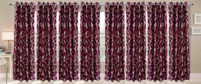 

Ville Style 275 cm (9 ft) Polyester Long Door Curtain (Pack Of 8)(Floral, Maroon)