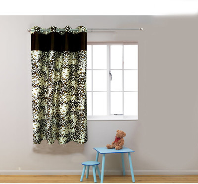 45% OFF on Homefab India 183 cm (6 ft) Polyester Window Curtain Single Curtain(Geometric, Brown)