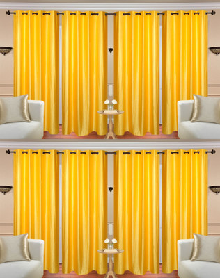 

Handloom Hut 152 cm (5 ft) Polyester Window Curtain (Pack Of 8)(Solid, Yellow Crush)