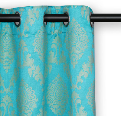 

Soumya Furnishings 157 cm (5 ft) Dupion Window Curtain Single Curtain(Abstract, Blue)