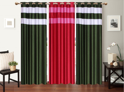 

Furnishing Zone 213 cm (7 ft) Polyester Door Curtain (Pack Of 3)(Plain, Multicolor)