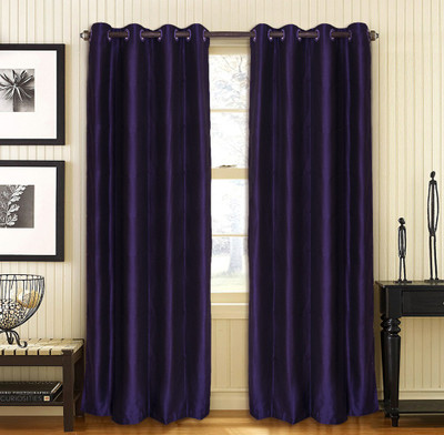 

Home Candy 212 cm (7 ft) Jacquard Door Curtain (Pack Of 2)(Plain, Purple)