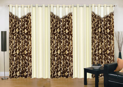 

Ville Style 214 cm (7 ft) Polyester Door Curtain (Pack Of 5)(Abstract, Brown, Cream)