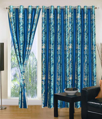 

PariHomefurnishing 152 cm (5 ft) Polyester Window Curtain (Pack Of 3)(Self Design, Multicolor)