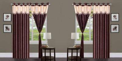 

Wonder Fab 274.36 cm (9 ft) Polyester Long Door Curtain (Pack Of 4)(Plain, Brown)