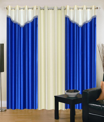 Shopgrab 213 cm (7 ft) Polyester Door Curtain (Pack Of 3)(Printed, Blue, Beige) Shopgrab 213 cm (7 ft) Polyester Door Curtain (Pack Of 3)(Printed, Blue, Beige)