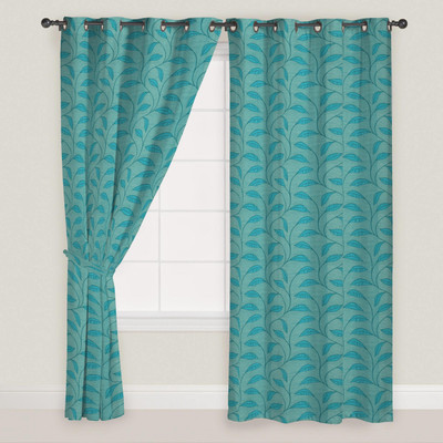 

Presto 150 cm (5 ft) Polyester Window Curtain Single Curtain(Floral, Blue)
