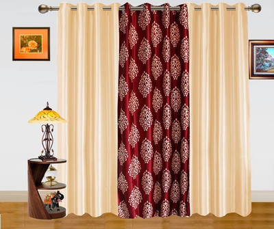9% OFF on Dekor World 213.36 cm (7 ft) Polyester Door Curtain (Pack Of 3)(Printed, Maroon, Beige) 9% OFF on Dekor World 213.36 cm (7 ft) Polyester Door Curtain (Pack Of 3)(Printed, Maroon, Beige)