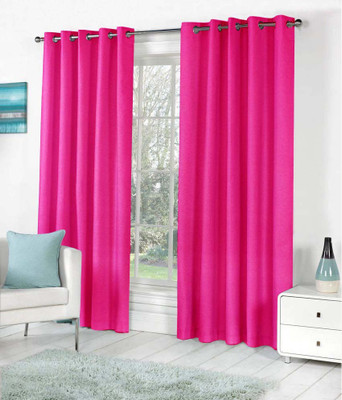 

Livingcreation 274.32 cm (9 ft) Polyester Long Door Curtain (Pack Of 2)(Plain, Pink)