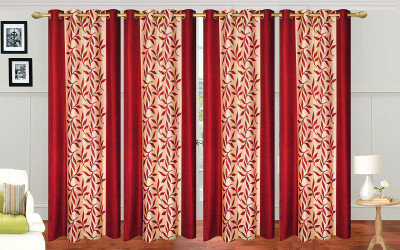 

Stella Creations 214 cm (7 ft) Polyester Door Curtain (Pack Of 4)(Printed, Maroon)