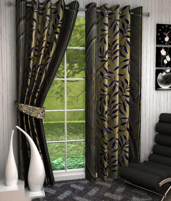 

Zesture 211 cm (7 ft) Polyester Door Curtain (Pack Of 2)(Printed, Green)